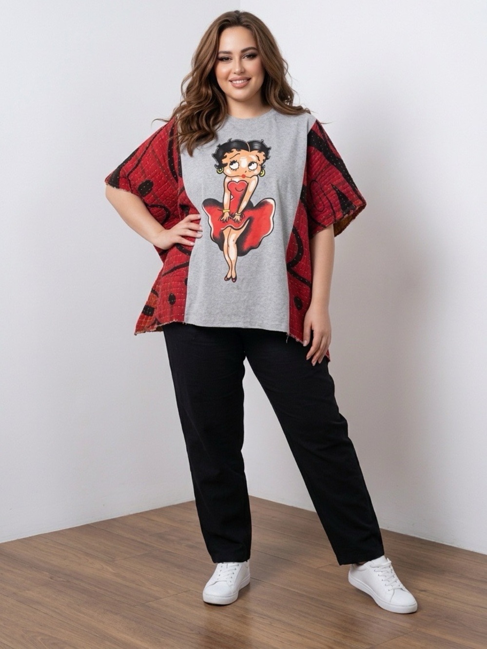 Handcrafted Upcycled Betty Boop Kantha Tunic NWT One Size